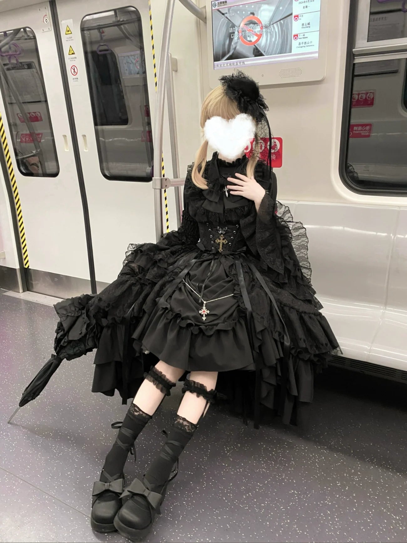 Nightingale Girl - Eternal Taboo - Gothic Lolita Dress with Princess Sleeve Shirt