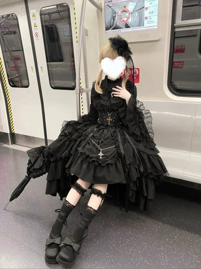 Nightingale Girl - Eternal Taboo - Gothic Lolita Dress with Princess Sleeve Shirt