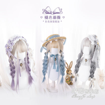 Hengji - Y2K Gradient Color Long Straight Lolita Wig