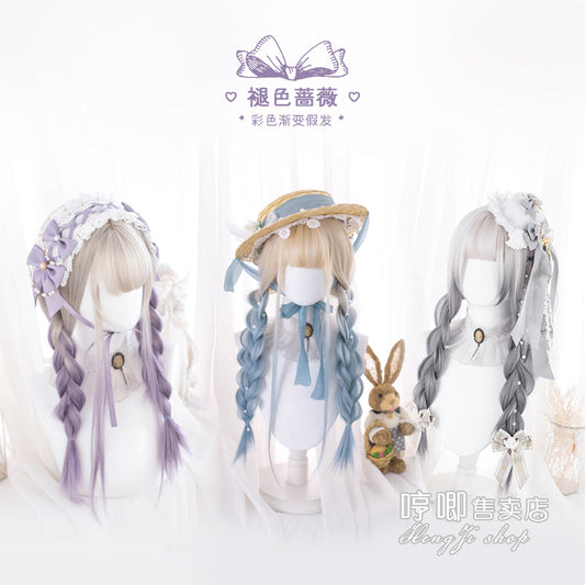 Hengji - Y2K Gradient Color Long Straight Lolita Wig
