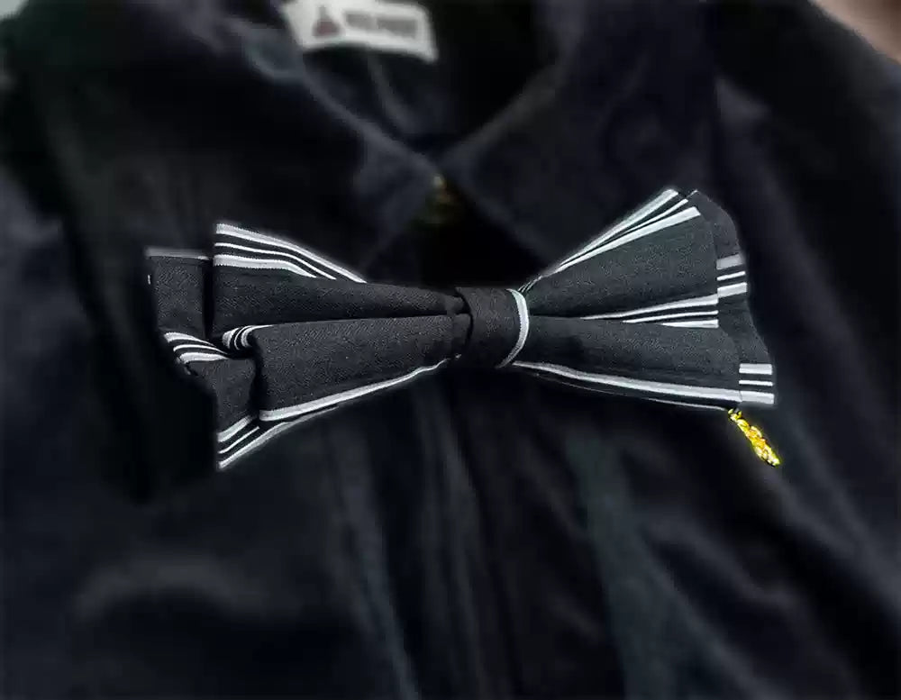 Miss Point - Stripped Lolita Headband Veil Hat Clip Necklace