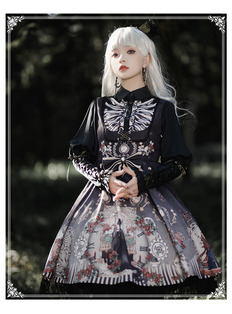 YingLuoFu - Black Fairytale - Gothic Twins Lolita JSK