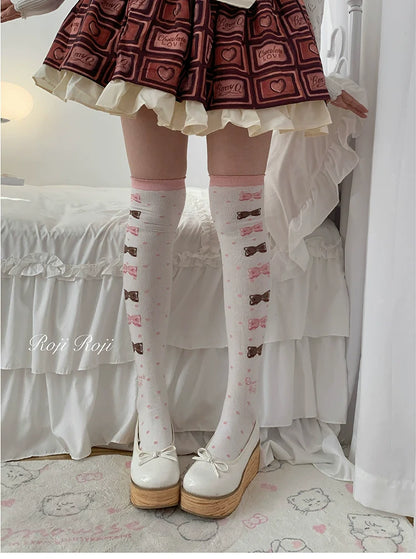 Roji Roji - Winter Lolita Thigh High Socks Slim Leg Socks