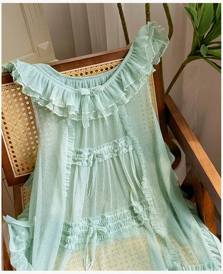 With PUJI - Letters and Poetry - Classic Lolita Tulle Over-Skirt for Summer