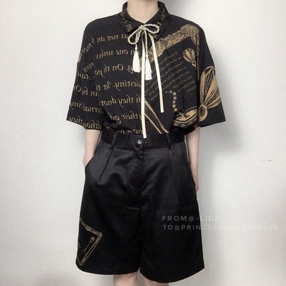 Princess Chronicles - Dark Fairy Tale - Ouji Lolita Casual Shorts Shirts