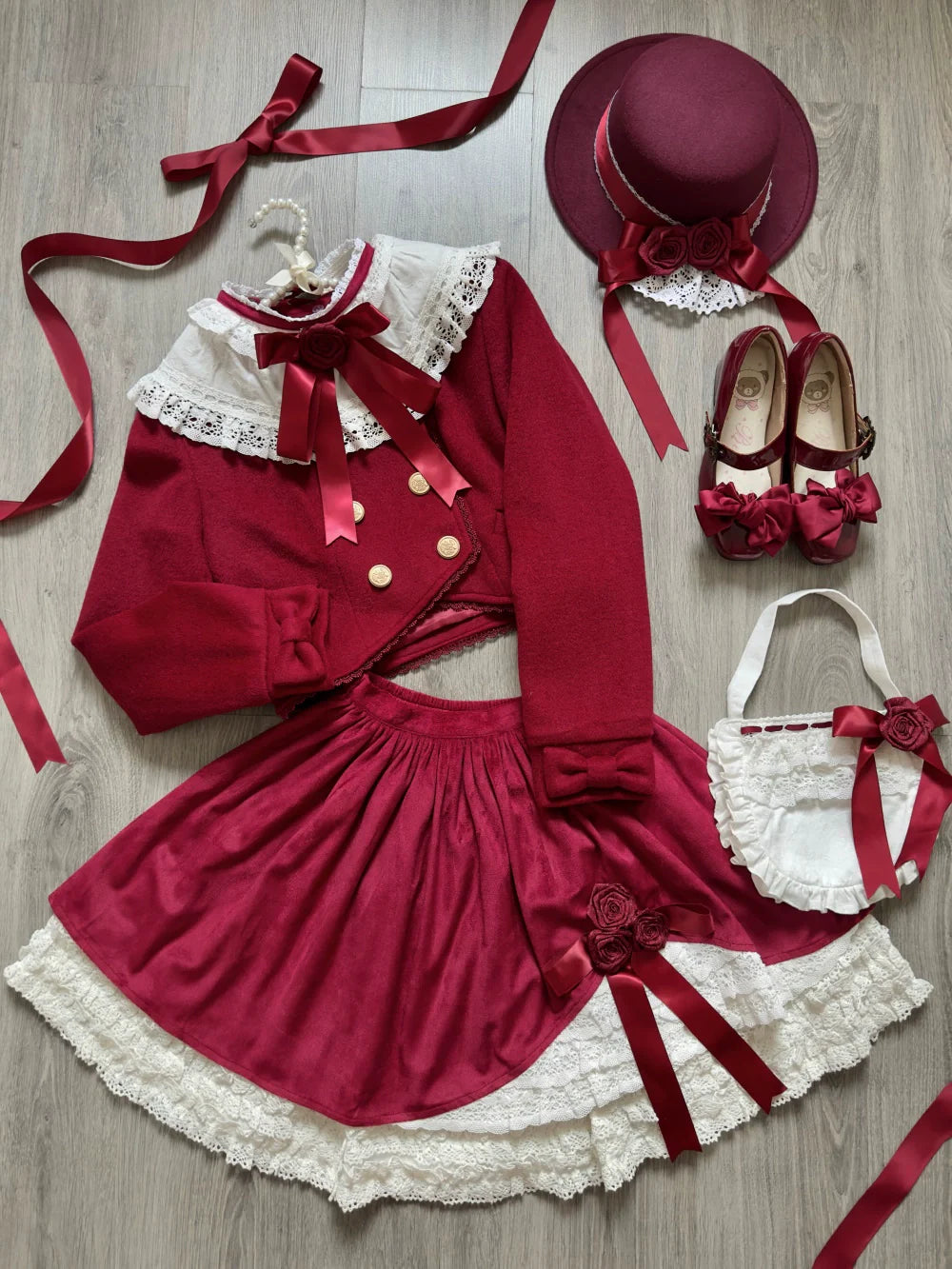 LeMiroir - Winter Solstice - Elegant Lolita Hat, Detachable Collar, Handbag