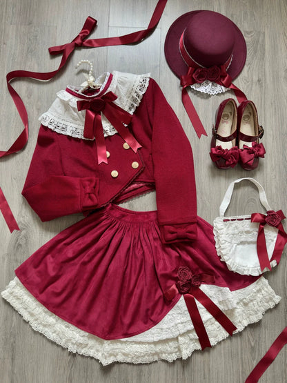 LeMiroir - Winter Solstice - Elegant Lolita Hat, Detachable Collar, Handbag