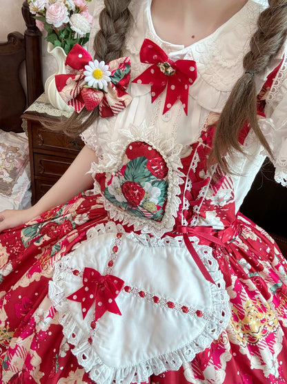 Suiyi - Crown Strawberry - Sweet Lolita Salopette Dress Suit, Single Strap