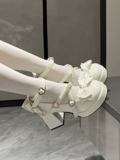 Witch's Night - Crush Complex - Sweet Lolita Heel Shoes, Pearls & Bows