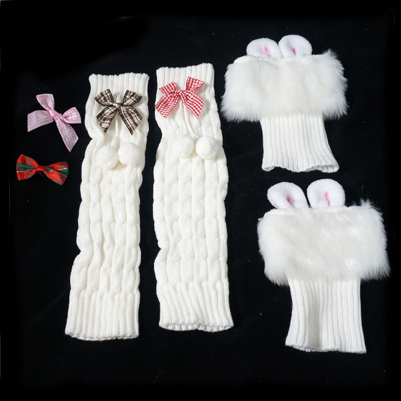 Kawaii Lolita Fluffy Rabbit Ears Leg Warmer