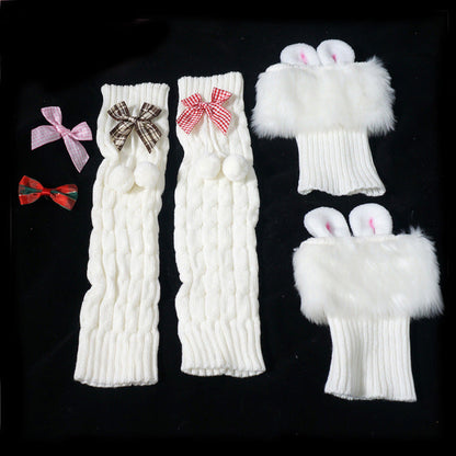 Kawaii Lolita Fluffy Rabbit Ears Leg Warmer