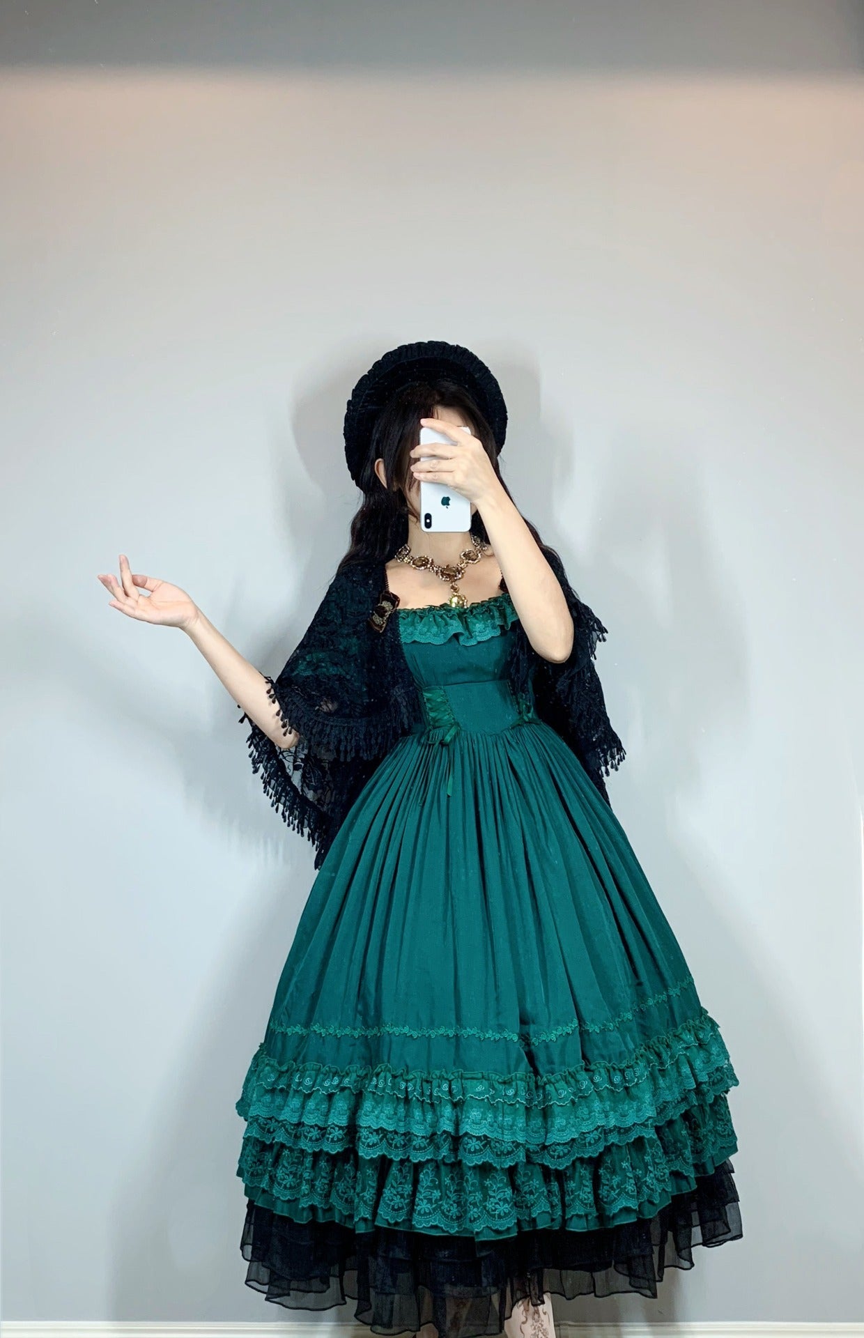 Sweet Wood - Nyx's Kiss - Plus Size Classic Lolita Short-sleeved OP Dress