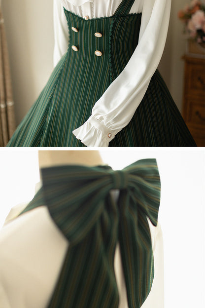 Forest Wardrobe - South of the Forest - Vintage Lolita Halter JSK Dress, French Style Blouse