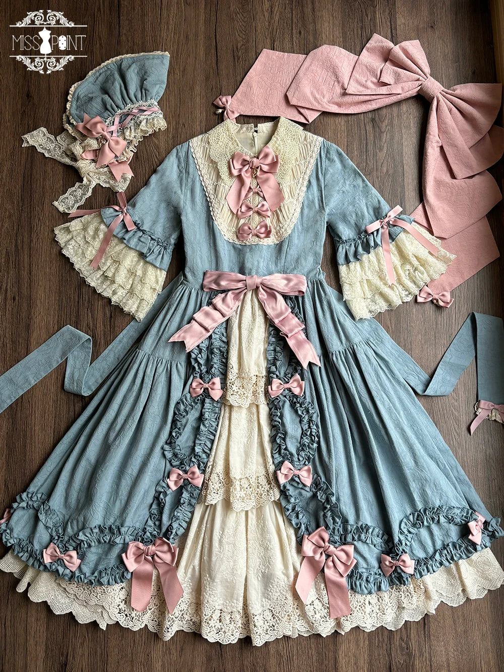 Miss Point - Lilyka Garden - Classic Lolita OP Dress Set Elegant Floral Wall Princess Sleeve