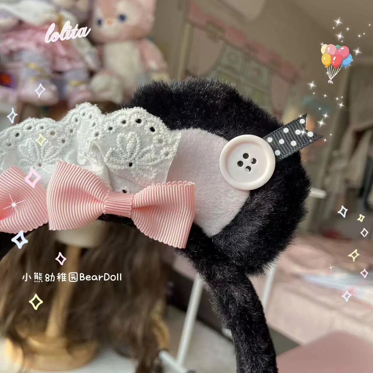Bear Doll - Kawaii Lolita KC Sweet Butterfly Bow Lolita Headband
