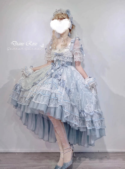 MieYe - Diana Rose - Bridal Lolita Dress Short Wedding OP with Accessories