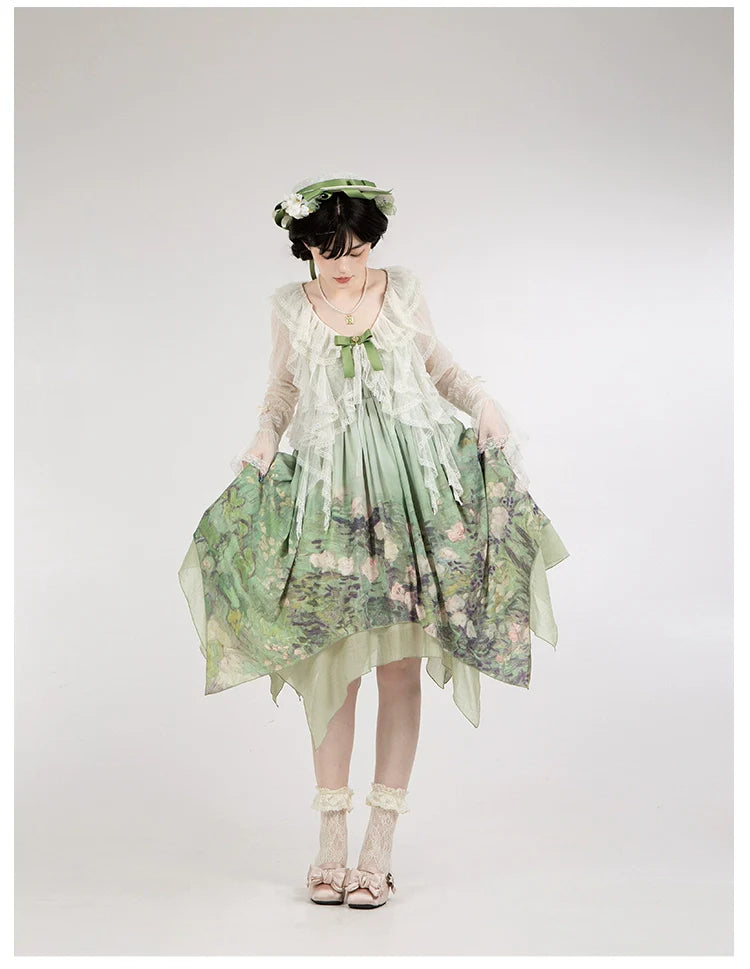 With PUJI - Letters and Poetry - Summer Classic Lolita Tulle Lace Bolero with Multi-Color