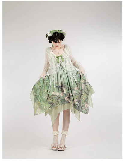 With PUJI - Letters and Poetry - Summer Classic Lolita Tulle Lace Bolero with Multi-Color