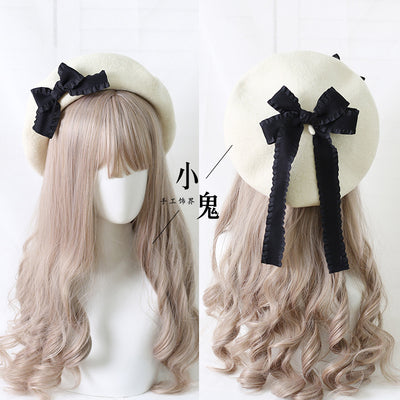 Xiaogui - Sweet Bow Multicolors Lolita Wool Beret