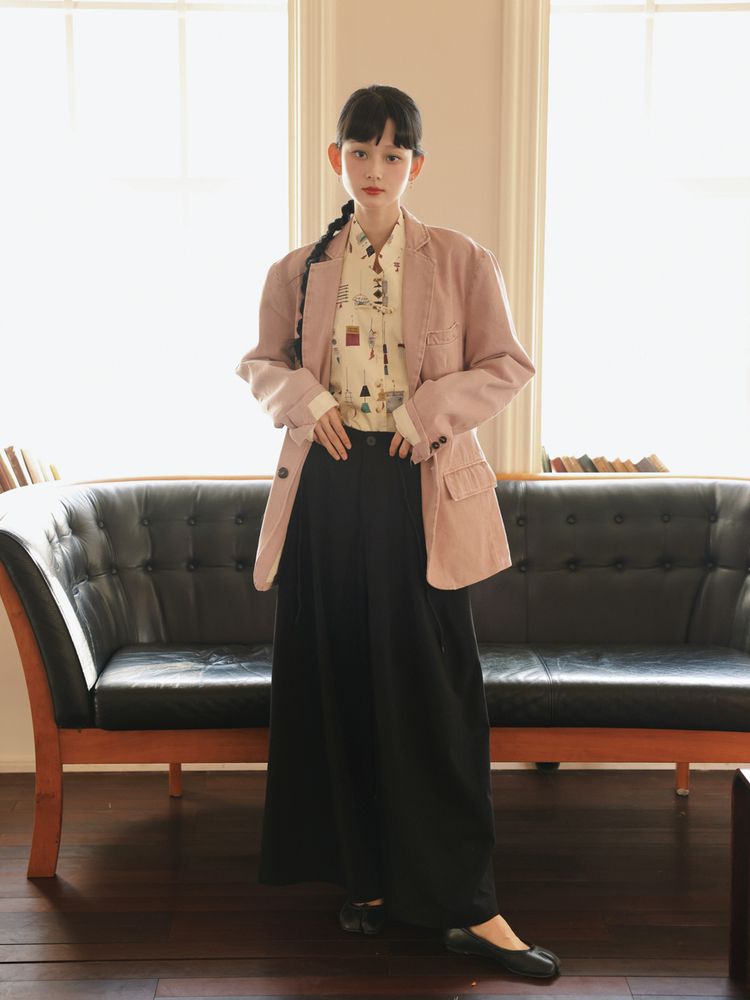 Elastic waist wide-leg pants 【s0000001623】