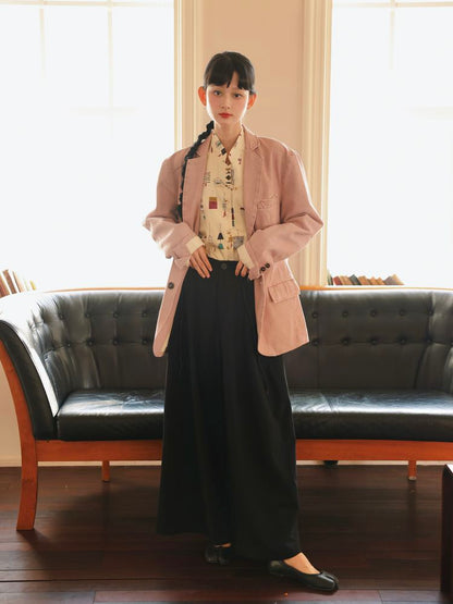 Elastic waist wide-leg pants 【s0000001623】