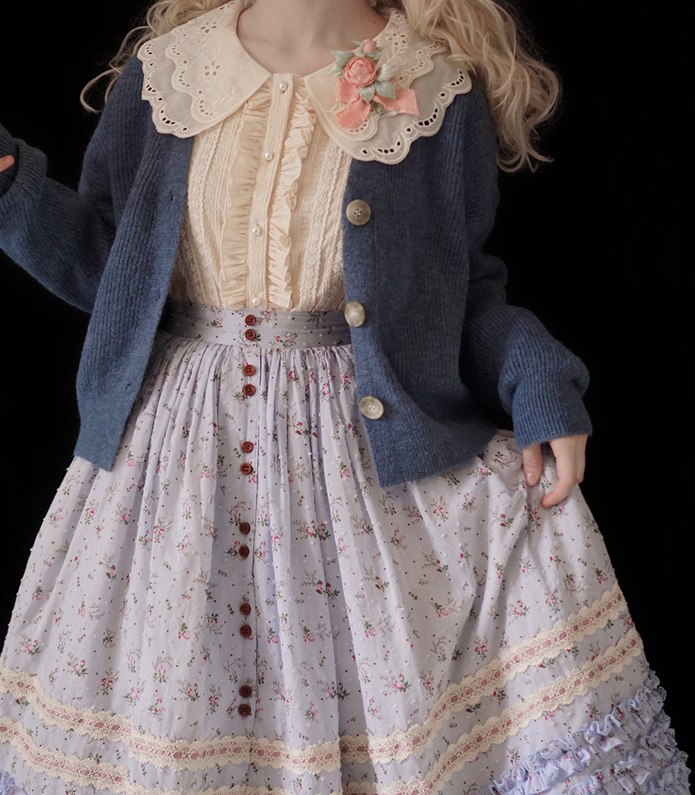 Miss Point - Flowers with Alice - Vintage Lolita Winter Fall Knitted Sweater Coat