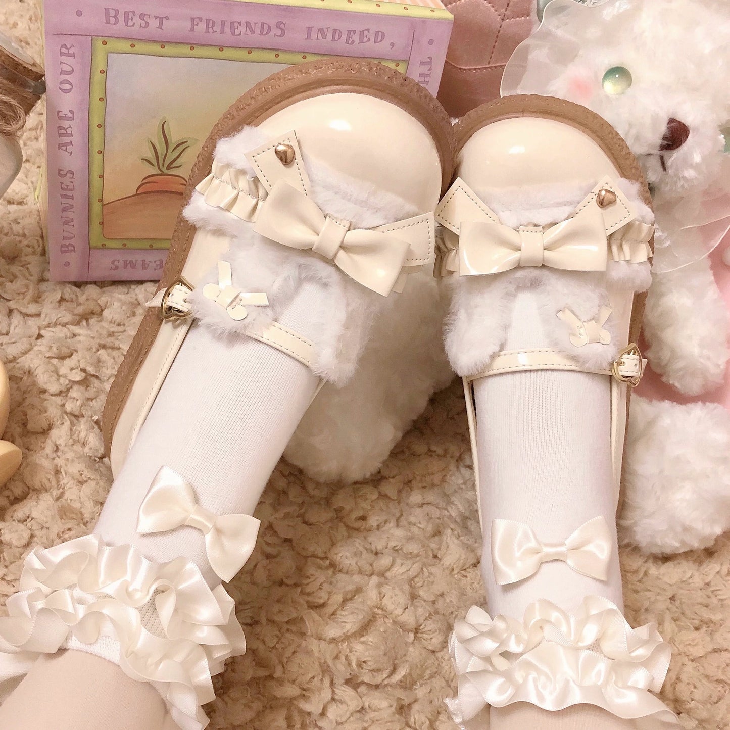Fairy Godmother - Winter Girly Lolita Shoes Lolita Ankle Strap Shoes