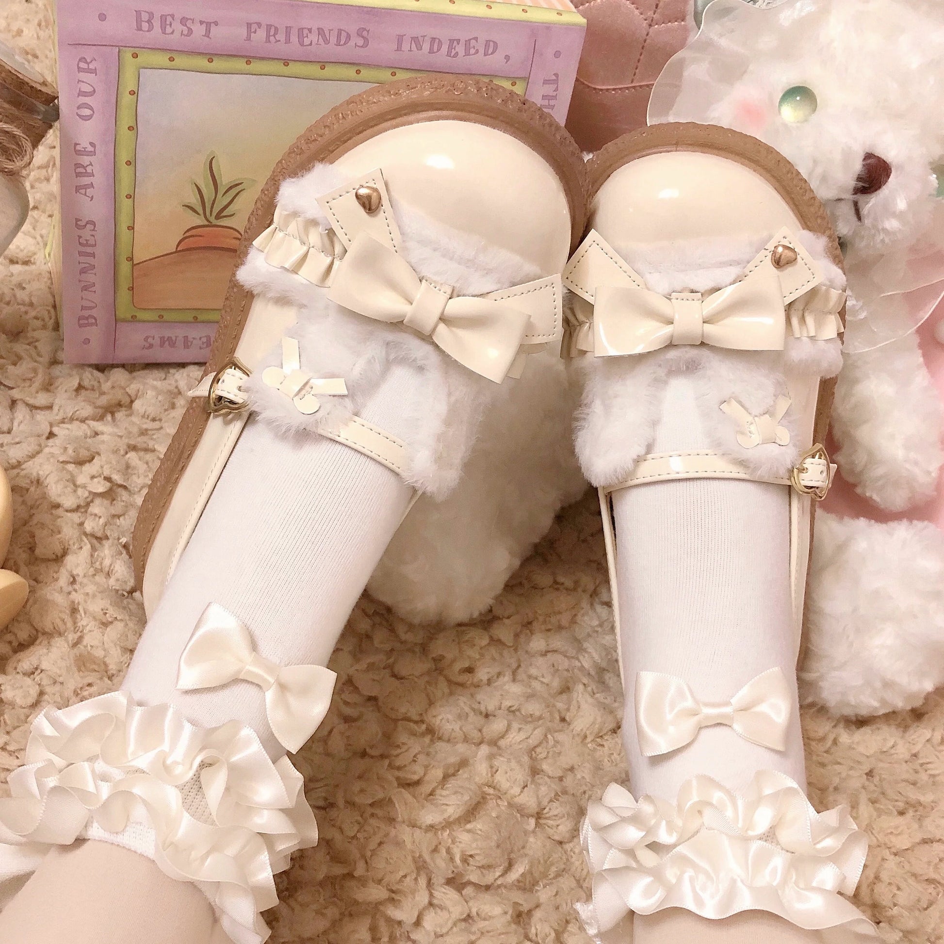 Fairy Godmother - Winter Girly Lolita Shoes Lolita Ankle Strap Shoes