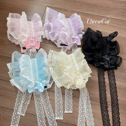 CheeseCat - Sweet Lolita Bonnet Organza Bow Headdress