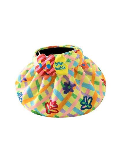 Plaid flower summer hat【s0000002762】