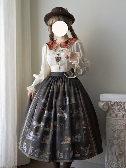 Miss Point - German Bookshelf - Classic Lolita Blouse, Butterfly-Shaped Collar