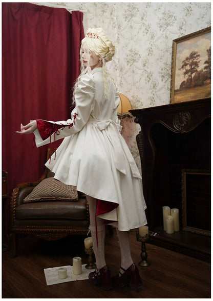 With PUJI - Mary's Heart - Classic Lolita Bodice Dress with Invisible Strap Irregular Coat