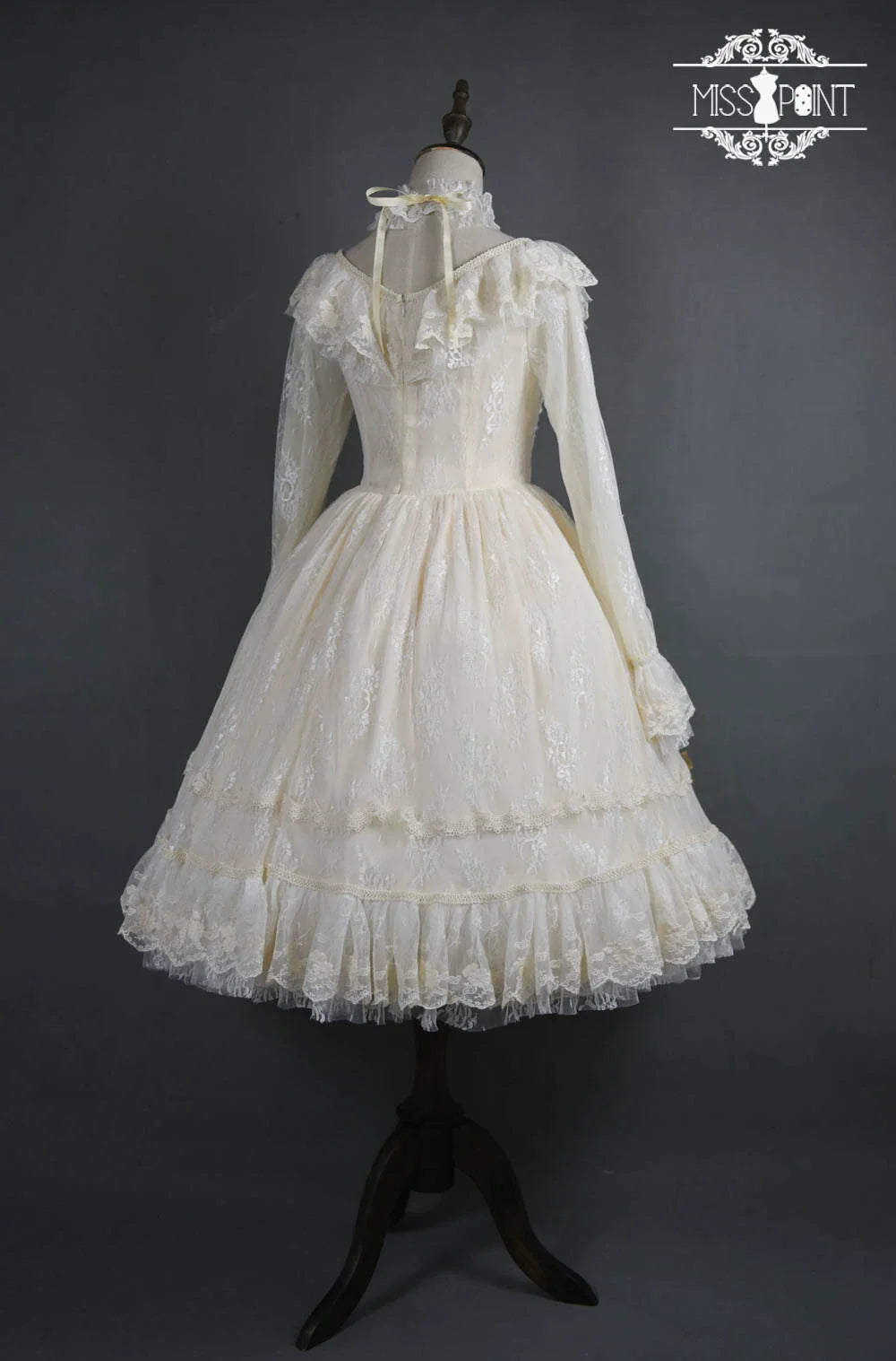 Miss Point - Dawn Girl - Reto Elegant lolita OP Dress Lace Long Sleeve