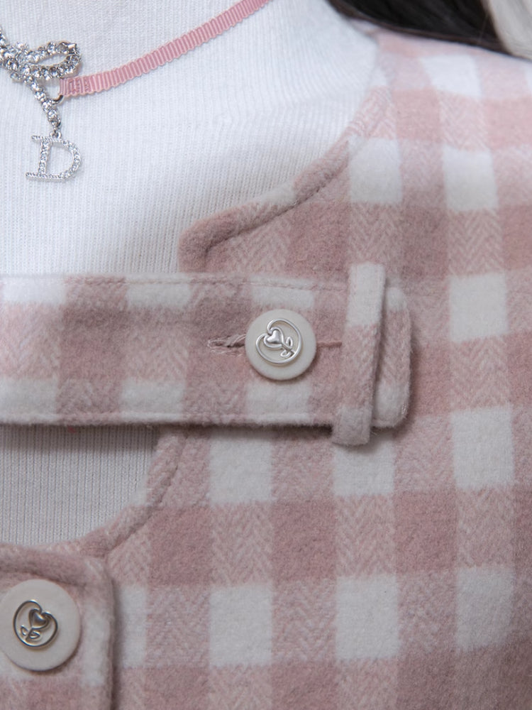 Plaid jacket + skirt【s0000007221】