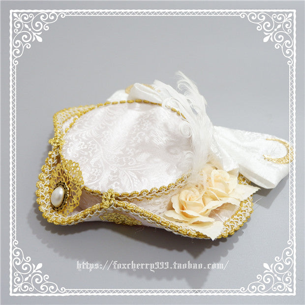 Fox Cherry-Lolita  Palace Retro Gorgeous Feather Top Hat