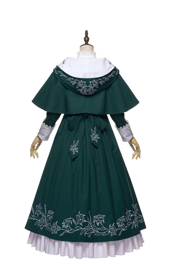 Youpairui - Lobnya - Gothic Nun Lolita Green OP Dress Set