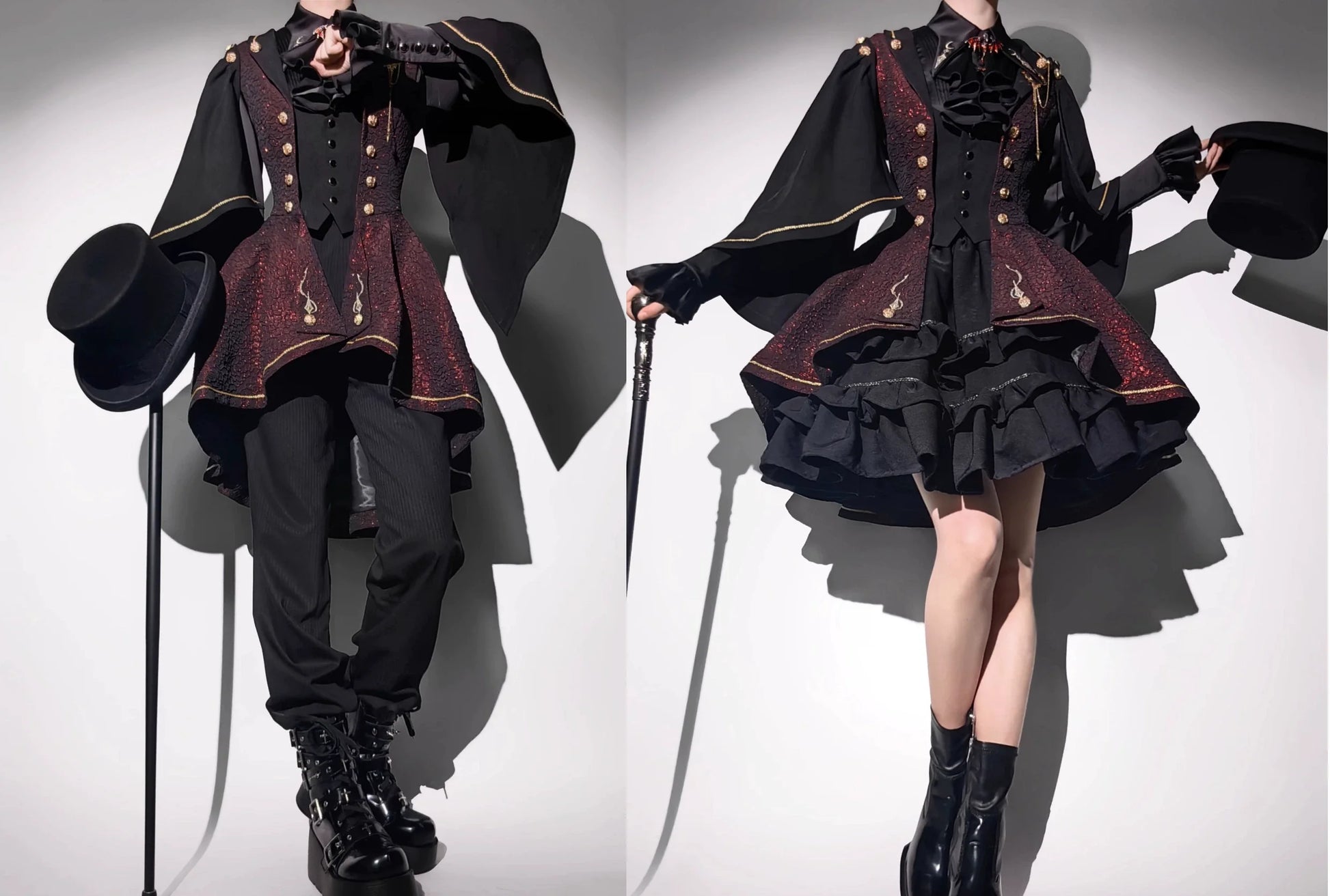 SilentMars - Fallen Moon Rule - Military Lolita Shirt Set Retro Knight Style Blouse