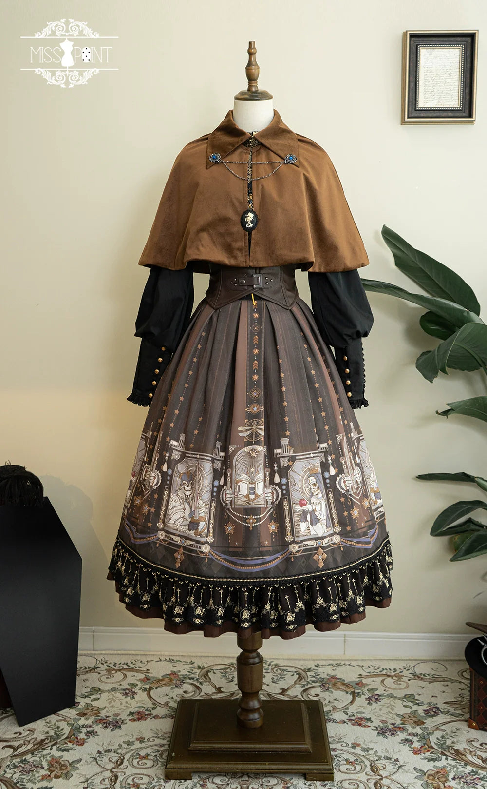 Miss Point - Demon Hunting Notes - Fishbone Gothic Lolita Skirt