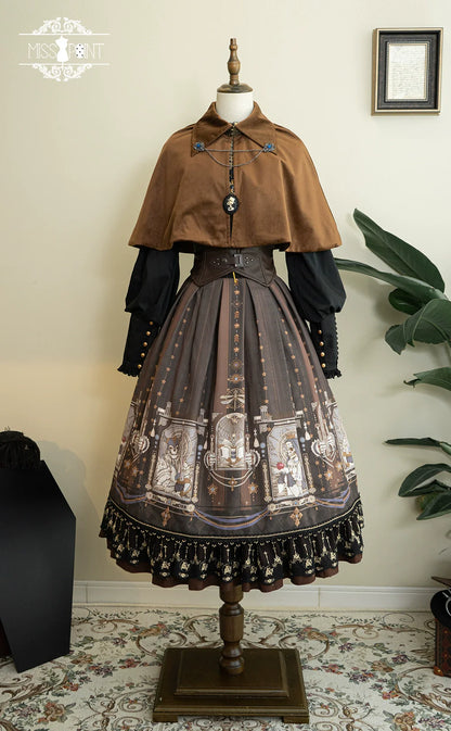 Miss Point - Demon Hunting Notes - Fishbone Gothic Lolita Skirt