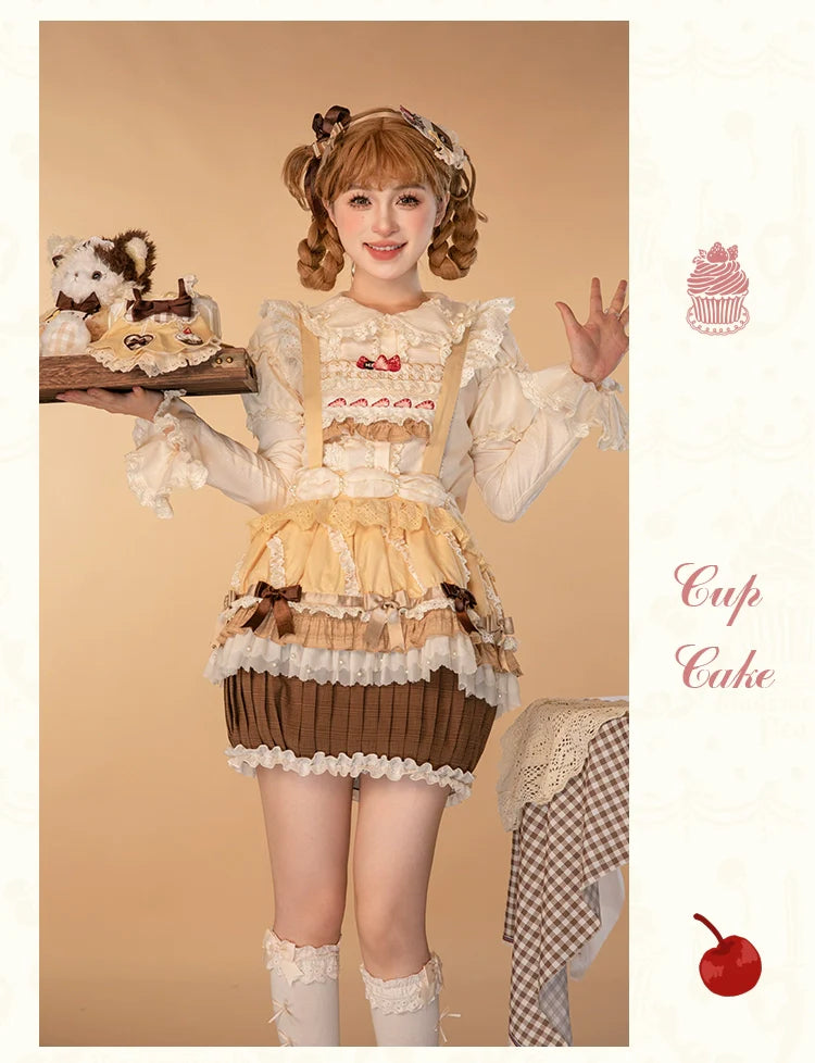 Mademoiselle Pearl - Cup Cake - Sweet Lolita OP Dress Kawaii Lolita JSK SK