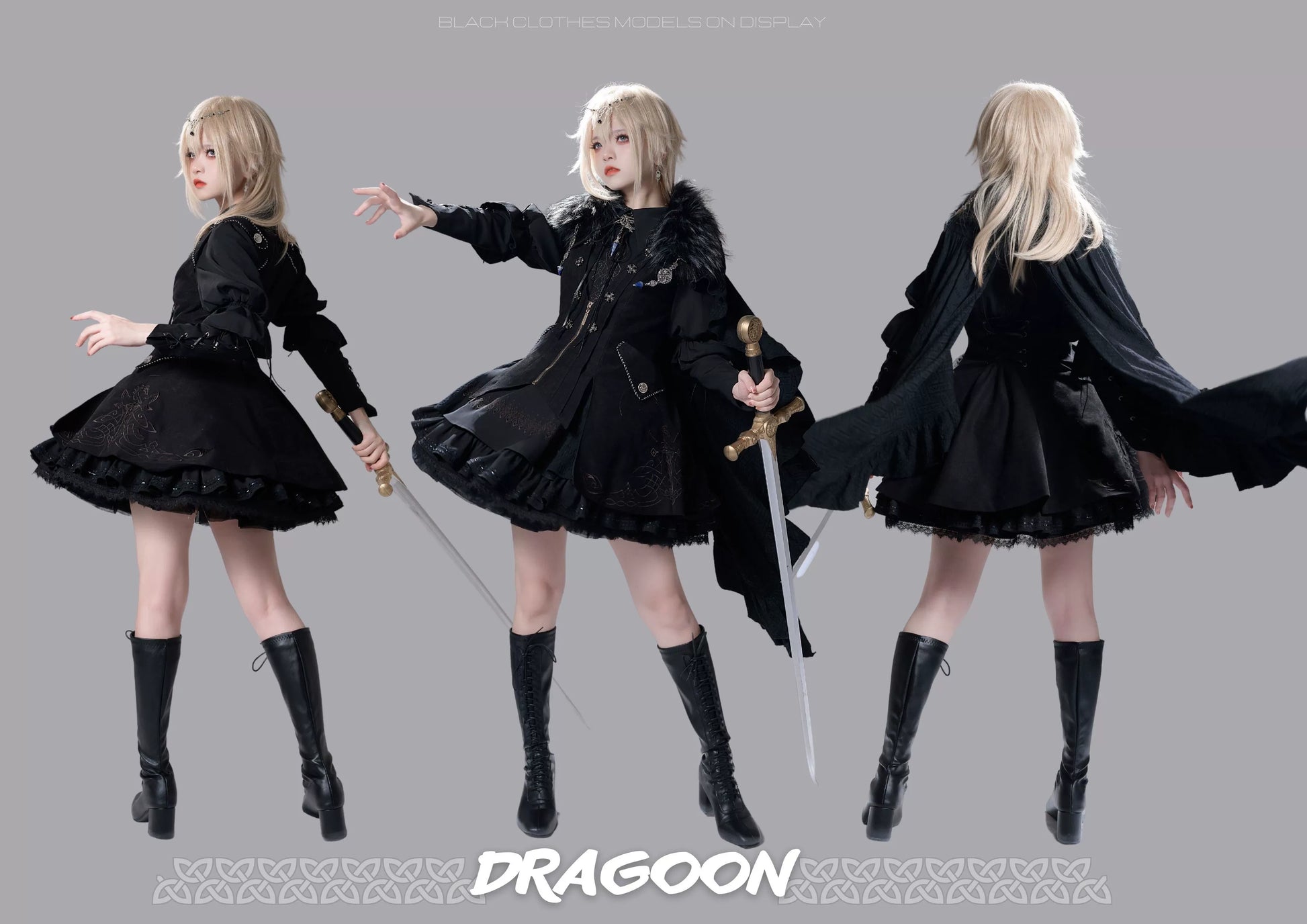 Wuyuzhe - Dragoon Knight 1.0 Version - Western Fantansy Style Suit Embroidery Dress Set Double-Sided Vest
