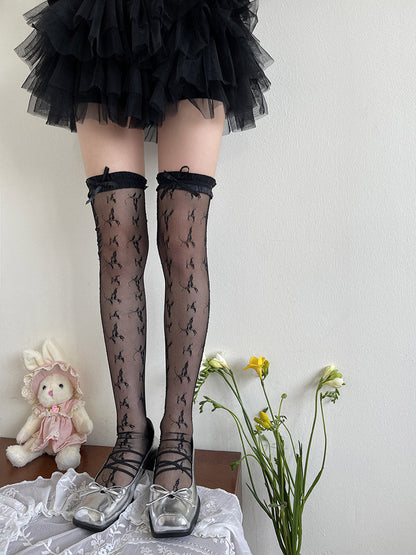 WAGUIR - Rose Story - Sweet Lolita Socks Thigh High Thin Lace Stockings