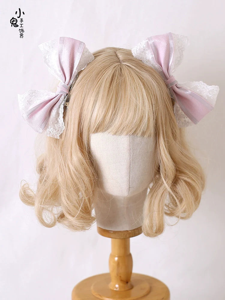 Xiaogui - Sweet Lolita Headdress Pink Handmade Christmas Accessories