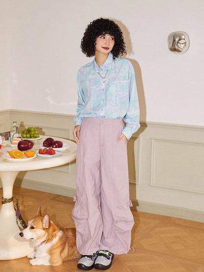 Butterfly print loose long sleeve shirt【s0000006553】