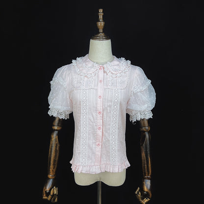 DMFS Lolita - Lollipop - Sweet Lolita Shirt with Double-Layered Puff Sleeves