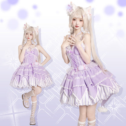 OCELOT - Sweety Gummy - Sweet Lolita JSK Dress Big Bow Flower Bud Lolita Dress