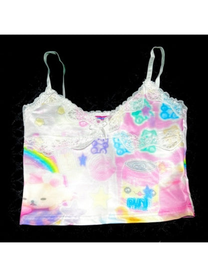 Fancy Pop Print Lace Camisole【s0000002518】
