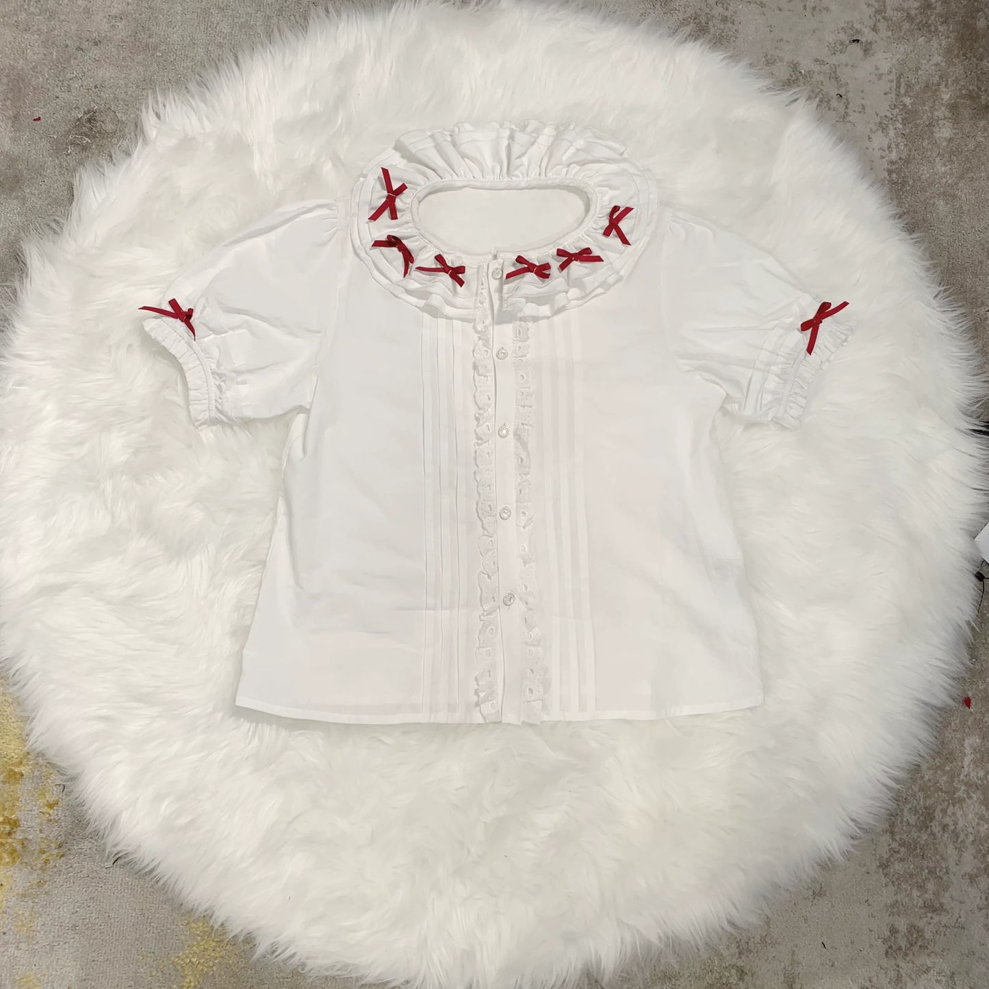 Chubby Cat Diary - Plus Size Sweet Lolita Shirt, Detachable Sleeves