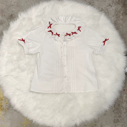 Chubby Cat Diary - Plus Size Sweet Lolita Shirt, Detachable Sleeves