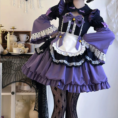 Hanguliang - Cute Maid Lolita Apron OP Dress